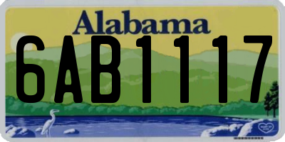 AL license plate 6AB1117