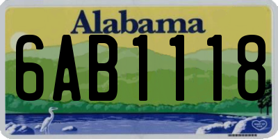 AL license plate 6AB1118
