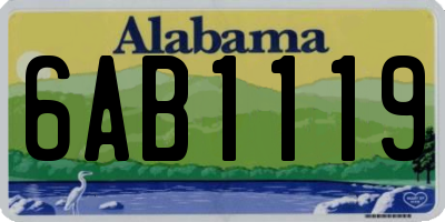 AL license plate 6AB1119