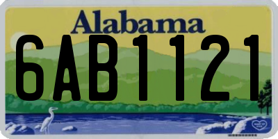 AL license plate 6AB1121