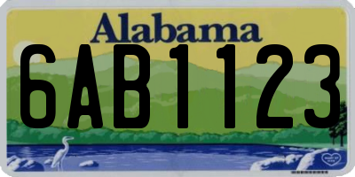 AL license plate 6AB1123