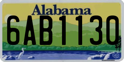 AL license plate 6AB1130