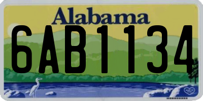 AL license plate 6AB1134