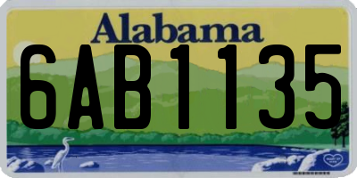 AL license plate 6AB1135