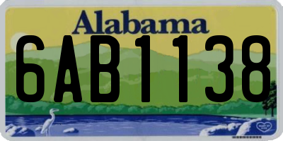 AL license plate 6AB1138