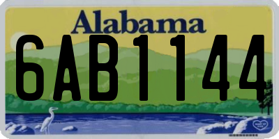 AL license plate 6AB1144