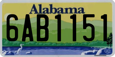 AL license plate 6AB1151