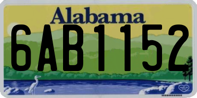 AL license plate 6AB1152