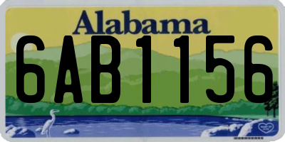 AL license plate 6AB1156