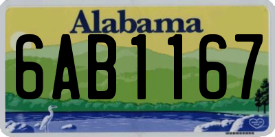 AL license plate 6AB1167