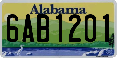 AL license plate 6AB1201