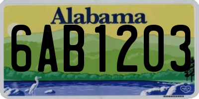 AL license plate 6AB1203