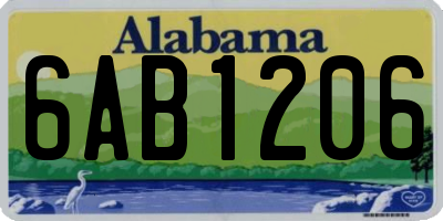 AL license plate 6AB1206