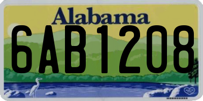 AL license plate 6AB1208