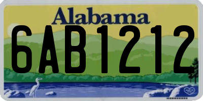 AL license plate 6AB1212
