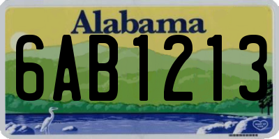AL license plate 6AB1213
