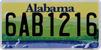 AL license plate 6AB1216