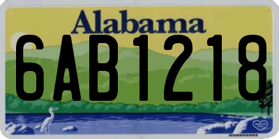 AL license plate 6AB1218