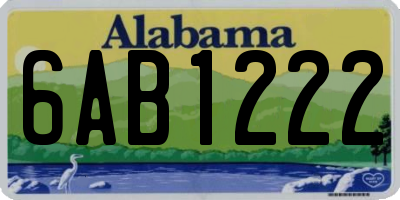 AL license plate 6AB1222
