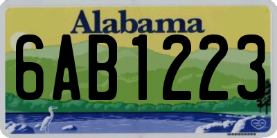 AL license plate 6AB1223