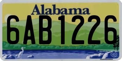 AL license plate 6AB1226