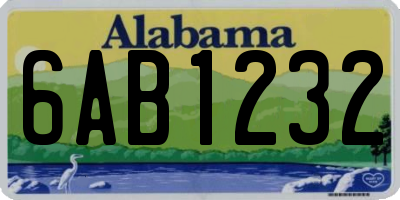 AL license plate 6AB1232