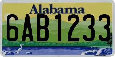 AL license plate 6AB1233