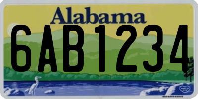 AL license plate 6AB1234