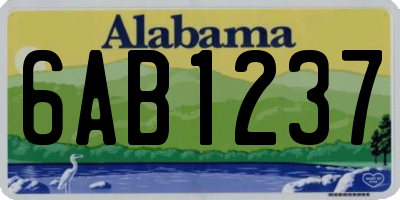 AL license plate 6AB1237