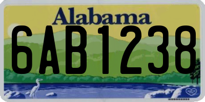 AL license plate 6AB1238