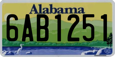 AL license plate 6AB1251