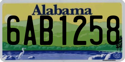 AL license plate 6AB1258