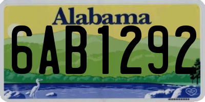 AL license plate 6AB1292