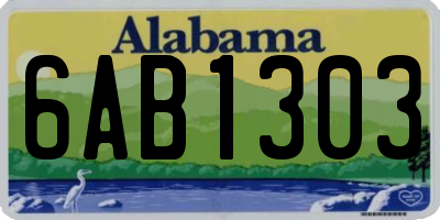 AL license plate 6AB1303