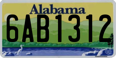 AL license plate 6AB1312
