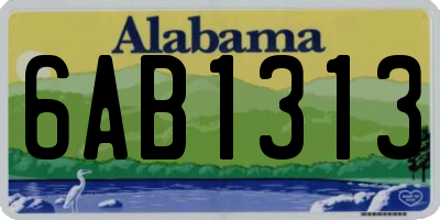 AL license plate 6AB1313