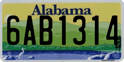 AL license plate 6AB1314