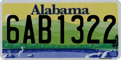 AL license plate 6AB1322