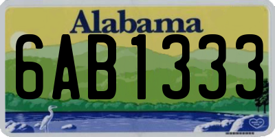 AL license plate 6AB1333