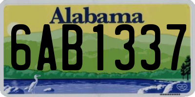 AL license plate 6AB1337