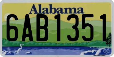 AL license plate 6AB1351