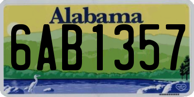 AL license plate 6AB1357