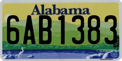 AL license plate 6AB1383