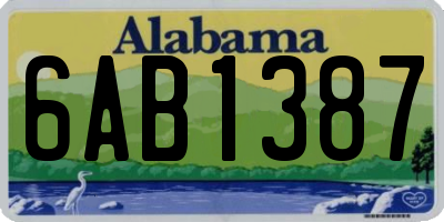 AL license plate 6AB1387