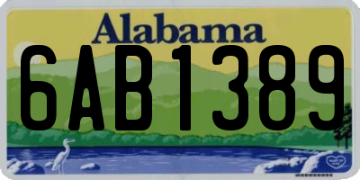 AL license plate 6AB1389
