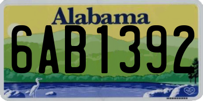 AL license plate 6AB1392