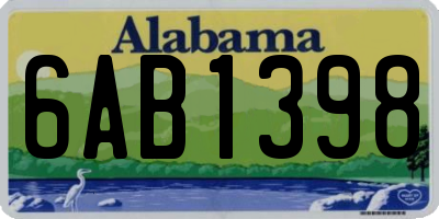 AL license plate 6AB1398
