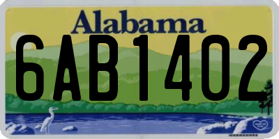 AL license plate 6AB1402