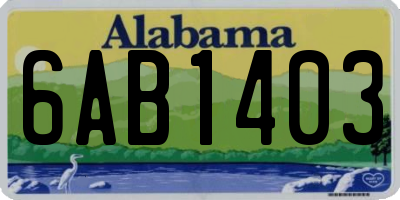 AL license plate 6AB1403