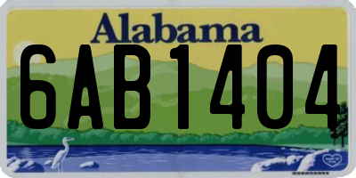 AL license plate 6AB1404
